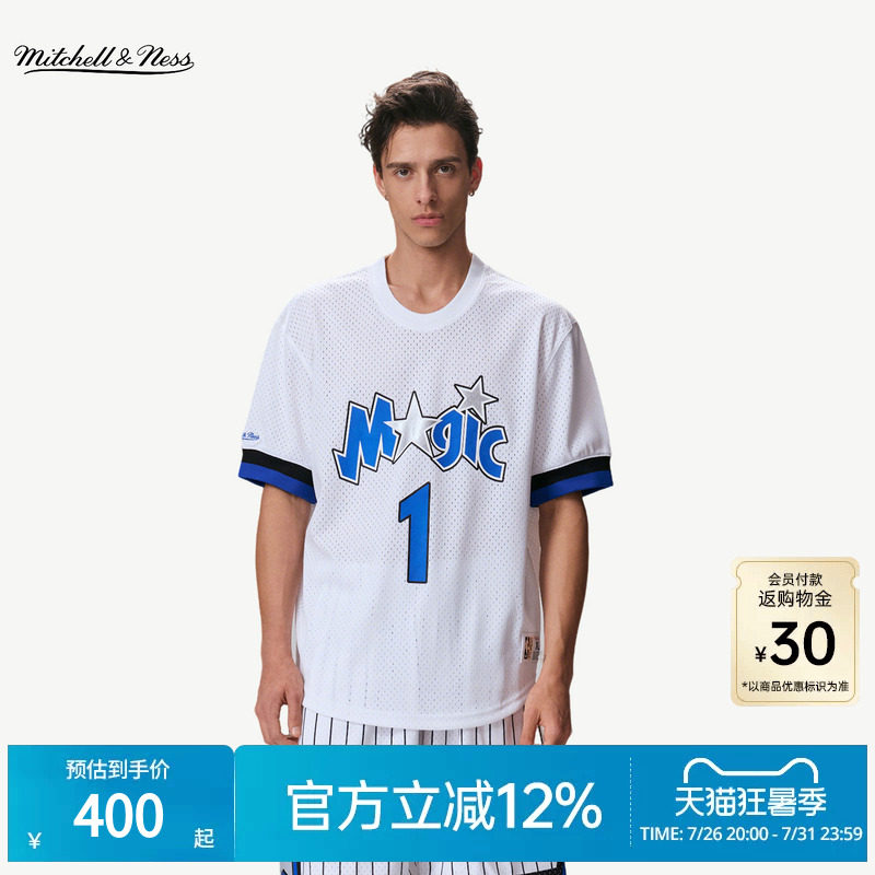 【明星同款】Mitchell&Ness短袖T恤76人魔术运动健身上衣情侣MN - 实物图