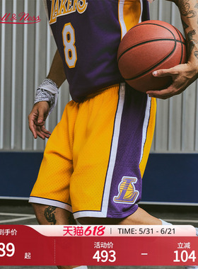 MN湖人队球裤集合美式潮流复古透气轻便篮球运动健身短裤男NBA