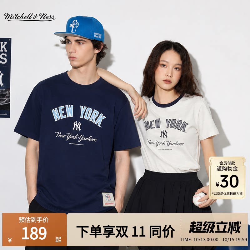 MN官方【MLB联名款】短袖T恤NY洋基LA道奇经典百搭运动上衣男女