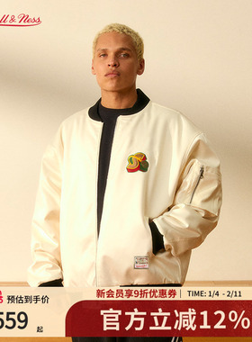 mitchell&ness棉服湖人勇士公牛超音速复古保暖夹克外套男女MN