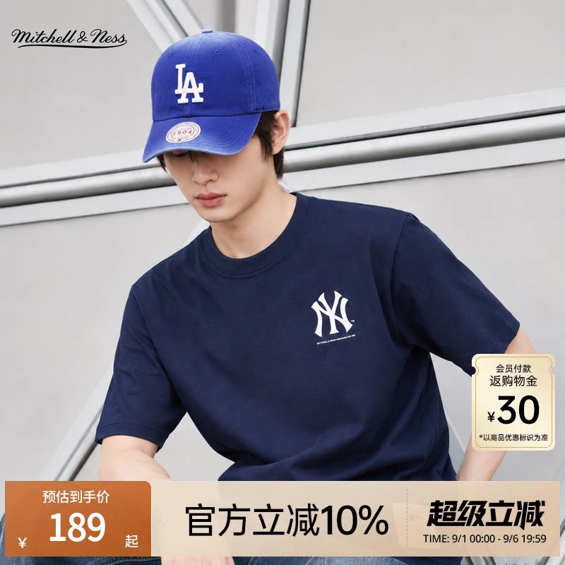 MNxMLB道奇洋基复古短袖T恤男女图片