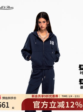 mitchell&ness25秋冬新品卫衣外套百搭运动修身短款连帽卫衣女MN
