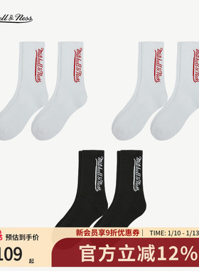 Mitchell&Ness袜子经典简约休闲舒适保暖加厚运动篮球长筒袜男MN