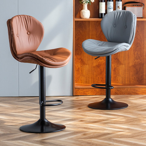 升降轻奢吧台椅现代简约旋转高脚凳家用靠背酒吧椅子收银台吧凳子