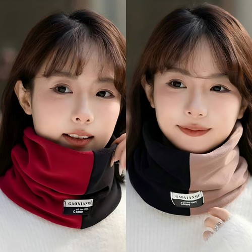 新款拼色户外围脖冬季加绒加厚