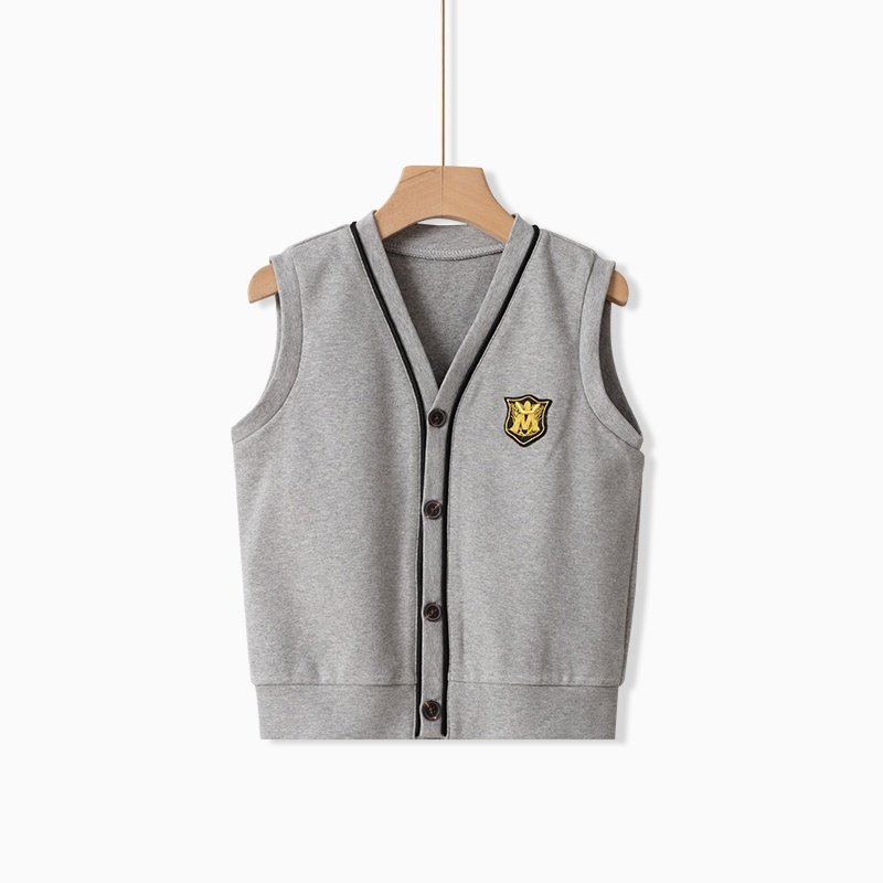 儿童马甲男孩春秋款纯棉背心针织马夹大童加绒保暖男童秋冬季坎肩