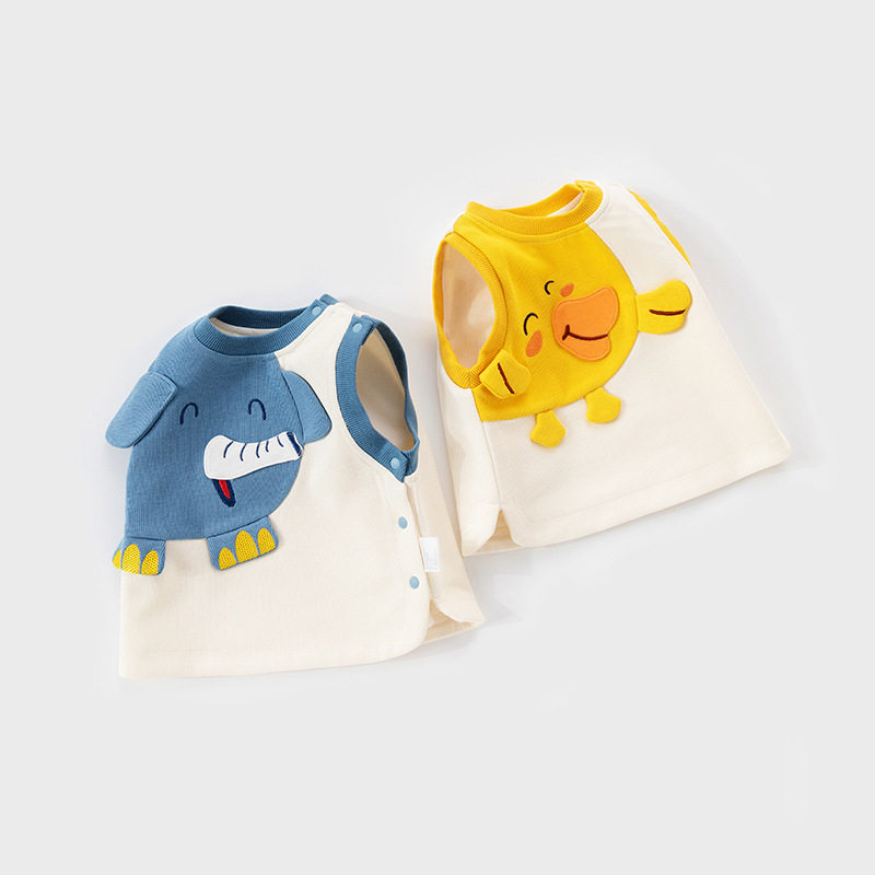 儿童春秋休闲马甲童装秋款马褂男女童春秋季洋气卡通背心衣服