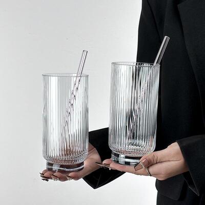 爆款ins竖条纹高颜值饮料杯