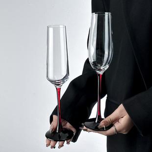 法式ins博主高脚香槟杯起泡甜酒杯浪漫仪式感葡萄酒玻璃鸡尾酒杯