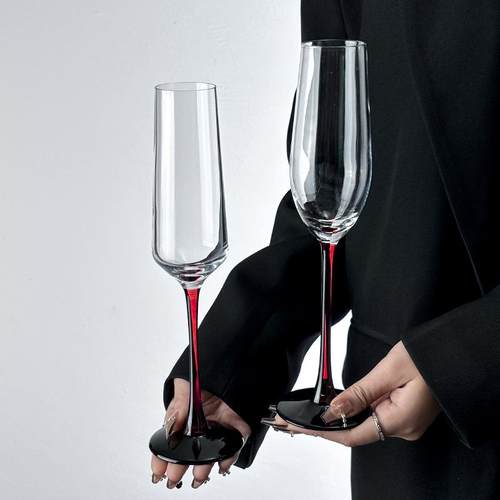 法式ins博主高脚香槟杯起泡甜酒杯浪漫仪式感葡萄酒玻璃鸡尾酒杯