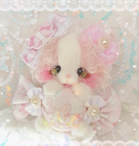 日本本土代购手作pream毛绒玩偶小熊兔子公仔洛丽塔少女抱偶玩具