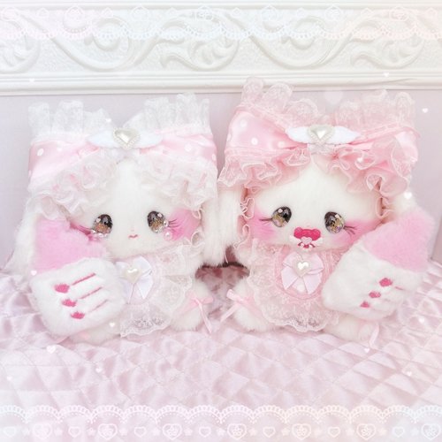 日本本土代购手作家pream毛绒玩偶可爱洛丽塔蝴蝶结奶嘴兔子奶瓶