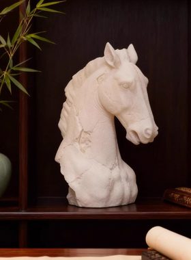 客厅办公室桌面雅典白马头摆件