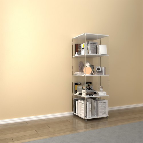 360度旋转落地书架亚克力