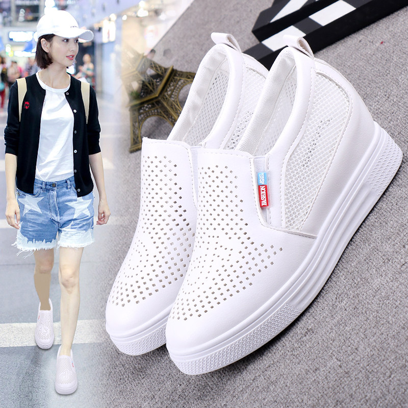 The increase in White shoes 2019 summer new pattern Lazy man A pedal Mesh shoes ventilation Net surface Casual shoesin the Women's Shoes, Low shoes  category - from Buy2taobao.com to provide professional Taobao agent buy service