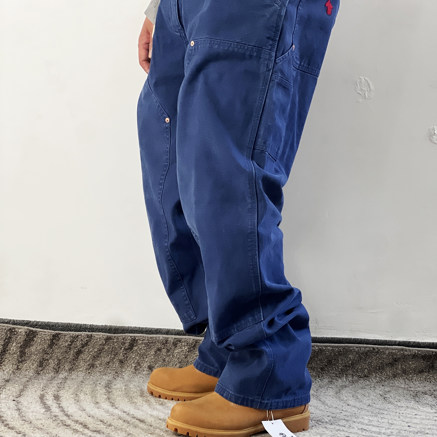 Cleanfit风 平替卡特D136DKB双膝铁路伐木工装裤宽松直筒重磅做旧