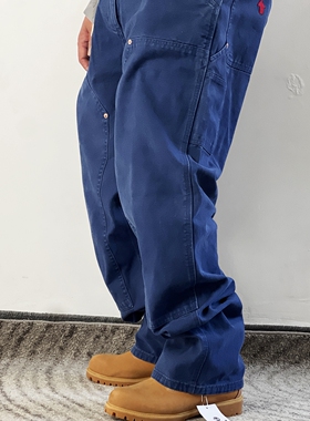 Cleanfit风 平替卡特D136DKB双膝铁路伐木工装裤宽松直筒重磅做旧