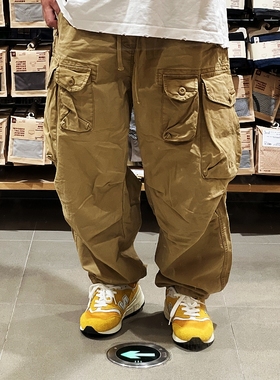 okayama 日潮Vibe穿搭重磅水洗做旧宽版廓形多袋工装伞兵裤Waps款