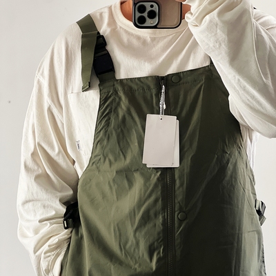 BEN'S制品 日系复古风格COMF宽松直筒连体背带多袋钓鱼工装裤潮