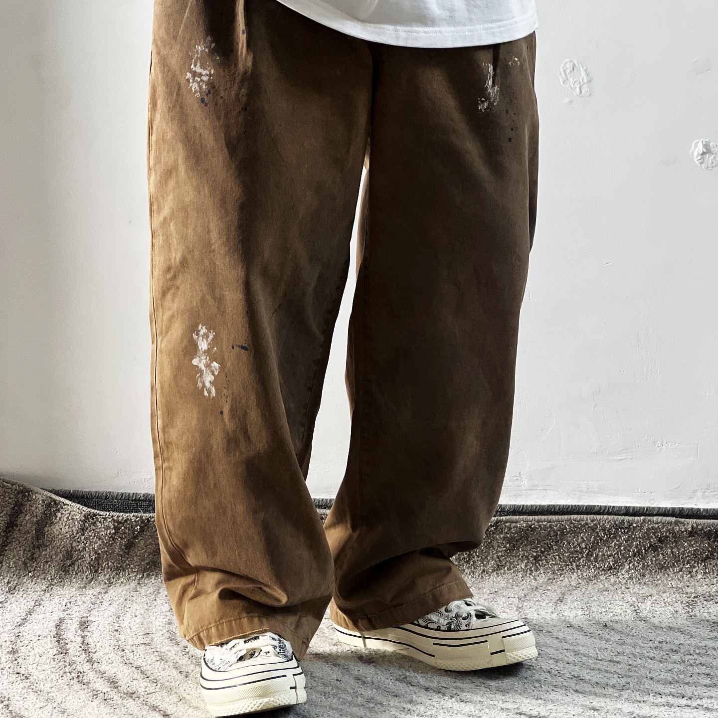 BEN'S乙已制 平替ANCELLM点漆做旧泥染脏洗宽松日系工装休闲裤潮