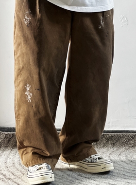 BEN'S乙已制 平替ANCELLM点漆做旧泥染脏洗宽松日系工装休闲裤潮