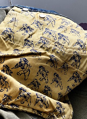 折翅天使 PPSJeans紫色制复古Vintage水洗做旧直筒小脚牛仔裤潮