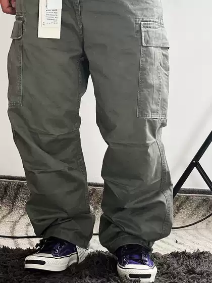 Alternative to Rrl, 25Aw American Vintage Loose Straight-Leg Multi-Pocket Paratrooper Cargo Pants with Heavy Weight and Stacked Design