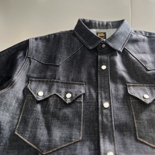 追逐灵魂Vintage复古DOUBLE系列美式 12.5盎 合身原浆DENIM牛仔衬衫