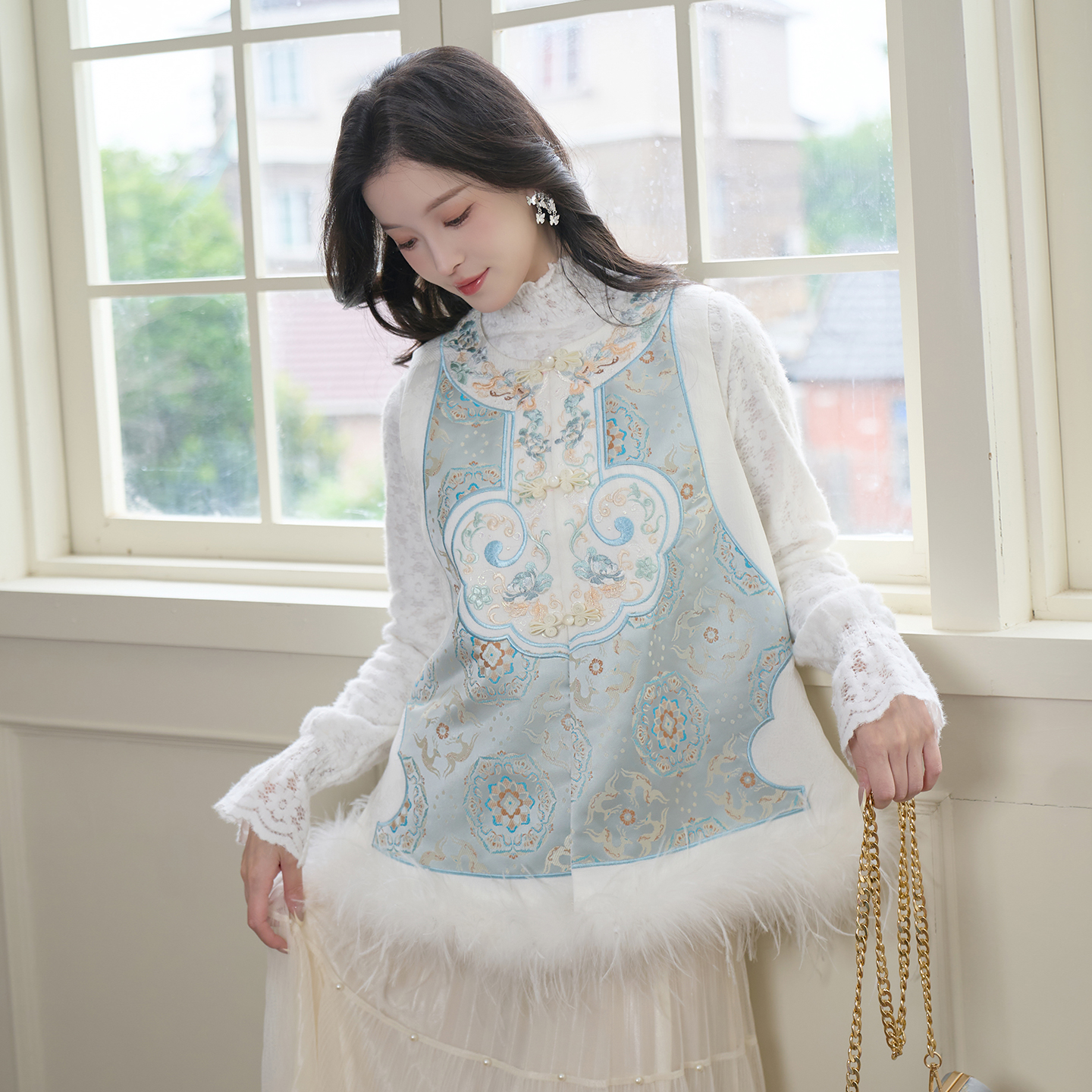 如意 清水溪汉初秋冬汉服女新款温柔百搭国风马甲简约大方内搭