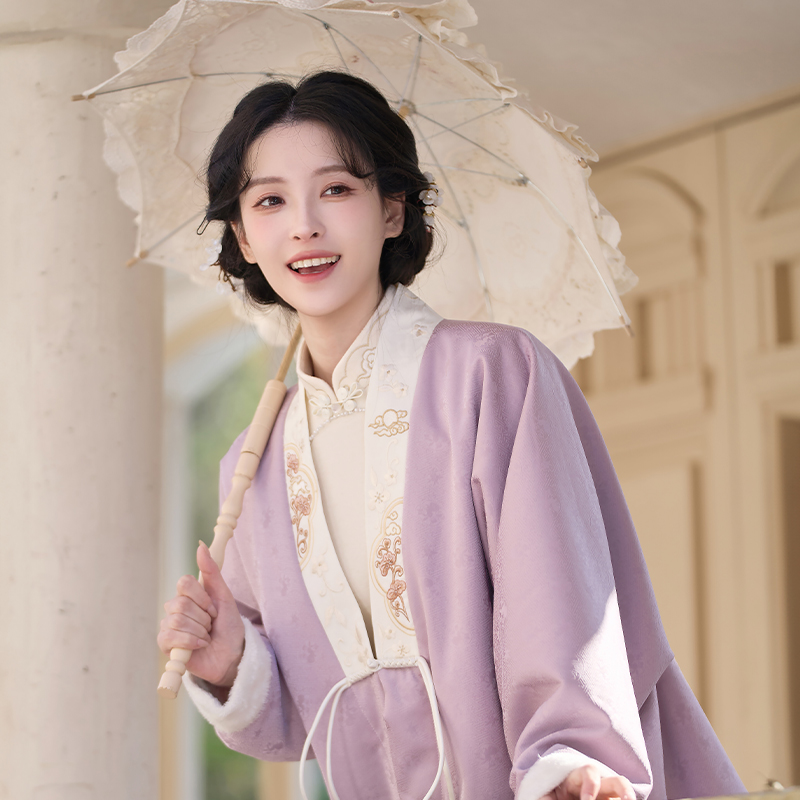 灵兔衔芝 清水溪汉初秋冬国风新中式套装女加绒改良旗袍显瘦百搭