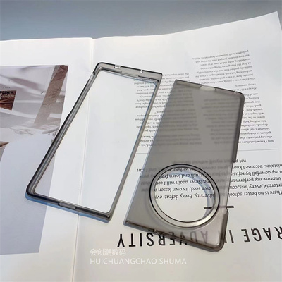 磨砂透黑适用vivo X fold3pro手机壳透明肤感细磨砂超薄硬壳vivo xfold3简约新款轻薄pc硬壳男女款防摔保护套