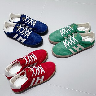 新款 百搭运动红色藏兰草绿板鞋 复古平底德训鞋 时尚 休闲鞋 2026春季