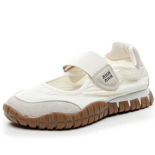 单鞋 法式 内增高魔术贴浅口圆头帆布鞋 2026春夏新款 女 玛丽珍女鞋