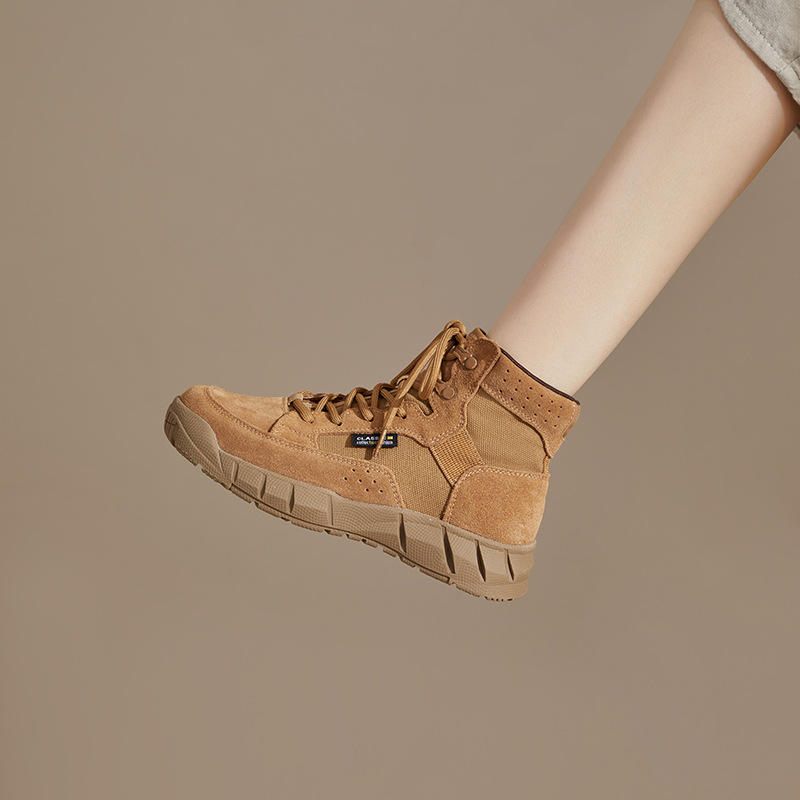 沙漠靴女复古2025新款真皮短靴英伦风休闲真皮女鞋户外徒步登山