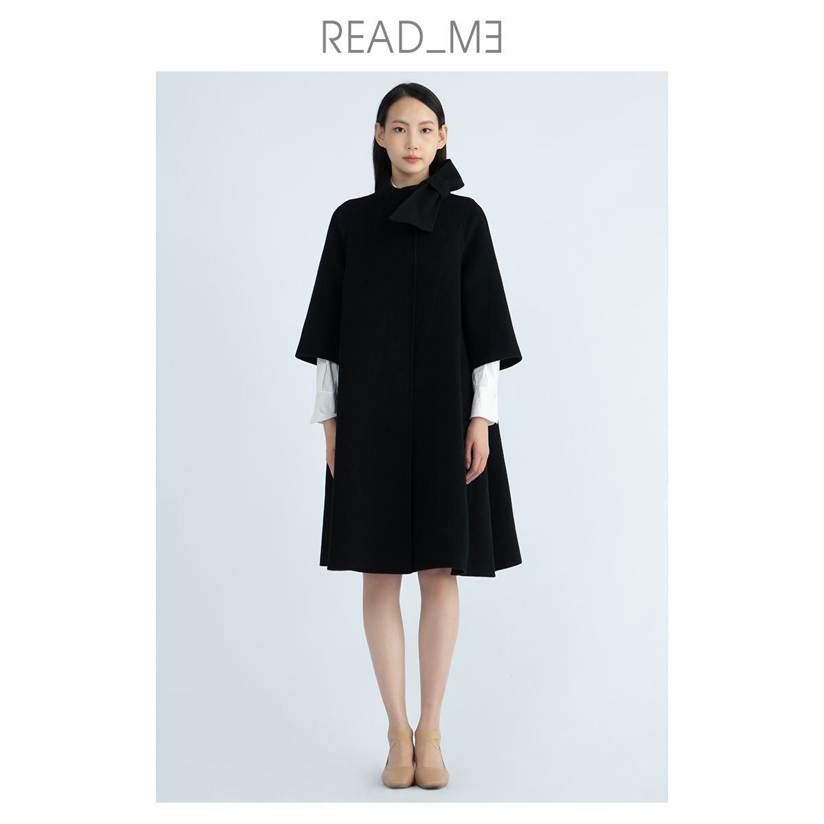 readme羊毛中长宽松显瘦大衣