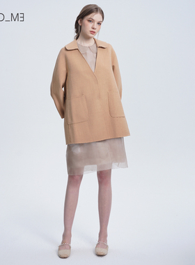 readme读我女小翻领短款羊毛风衣外套50602113