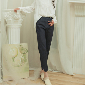 readme读我女士宽松休闲棉黑修身牛仔裤子50706126