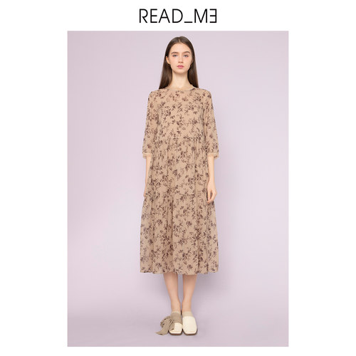 女中袖真丝显瘦宽松连衣裙