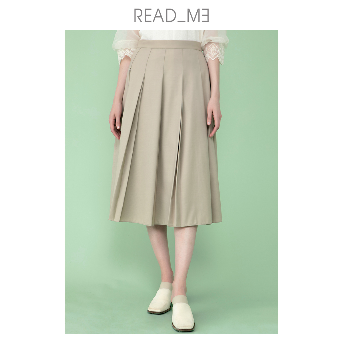 商场同款设计师压褶半身裙百搭