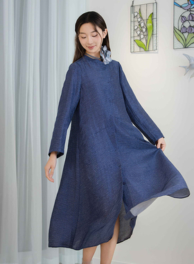 READ_ME读我文艺洒脱灰蓝A摆风衣B30509307