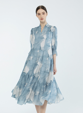 商场同款readme读我公主风长袖收腰显瘦连衣裙50863626