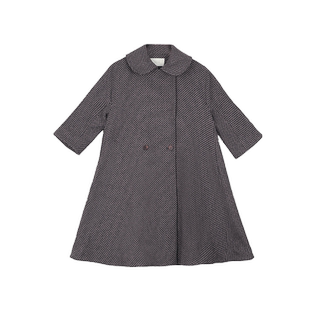 readme读我简约复古宽松A版娃娃领格纹大衣T60917288