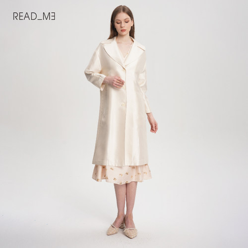 readme大翻领长款风衣