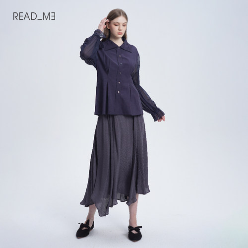 readme长袖收腰女衬衫