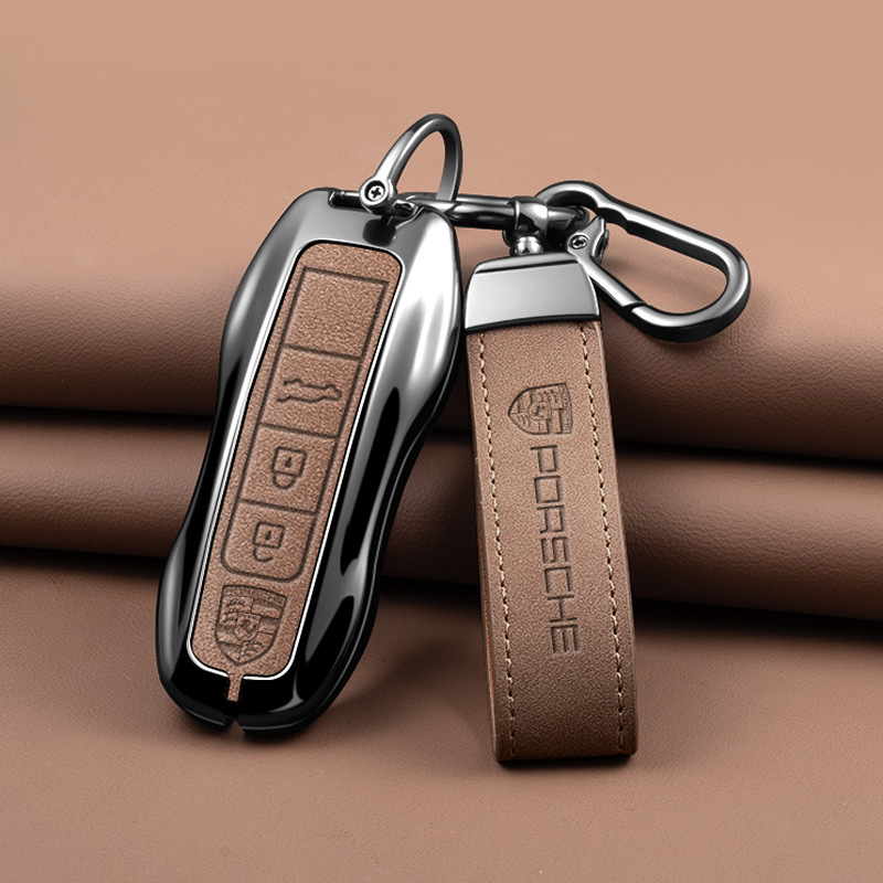 适用保时捷钥匙套Macan帕拉梅拉911钥匙扣卡宴Cayenne改装配件新