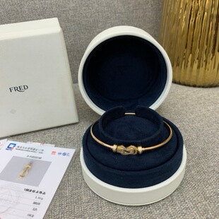二手闲置Fred斐登玫瑰金chance infinie满钻8字扣马蹄中号手镯