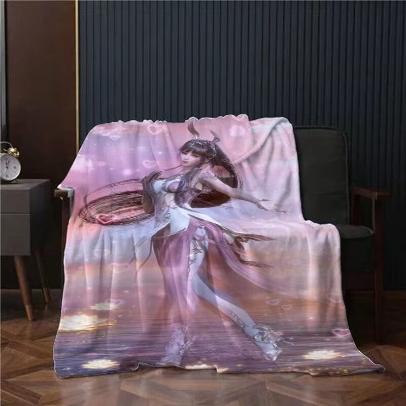 动漫卡通斗罗大陆法兰绒毛毯唐三小舞宿舍床单加绒加厚保暖盖被子