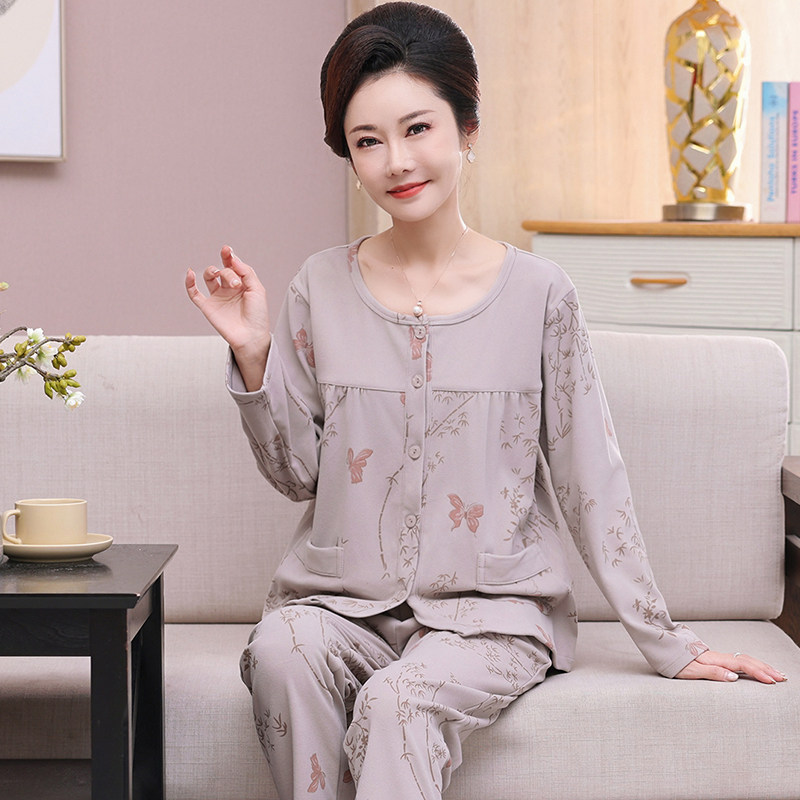 秋冬睡衣女士冬季中老年婆婆双面磨毛德绒保暖家居服高级感秋冬款