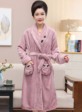 女士珊瑚绒加大码中长款