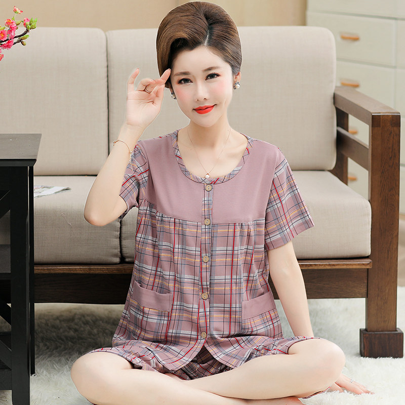 女士纯棉家居服两件套装大码图片